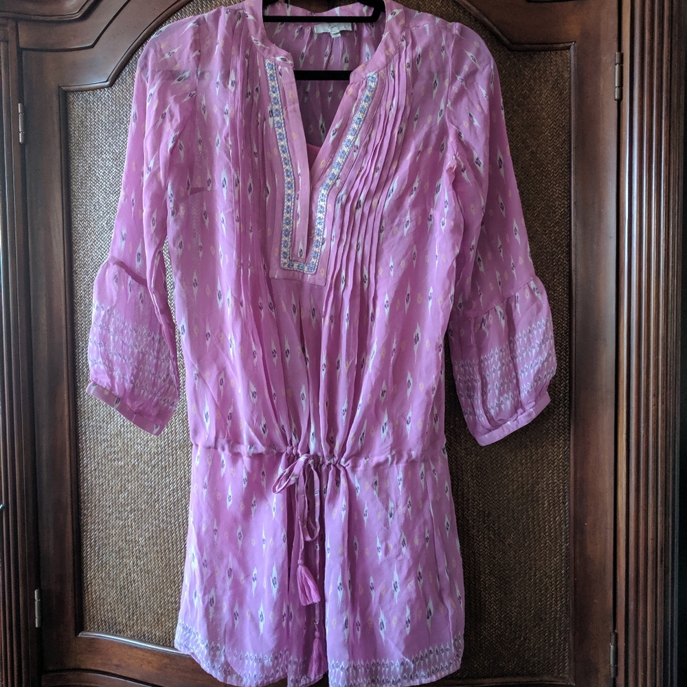 Joie Spring tunic dress w/ tassel drawstring